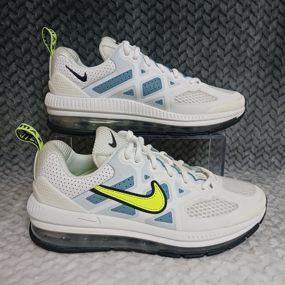 Nike Air Max Genome GS White Volt Blue Running Sneakers Shoes Sz 4.5Y Women's 6